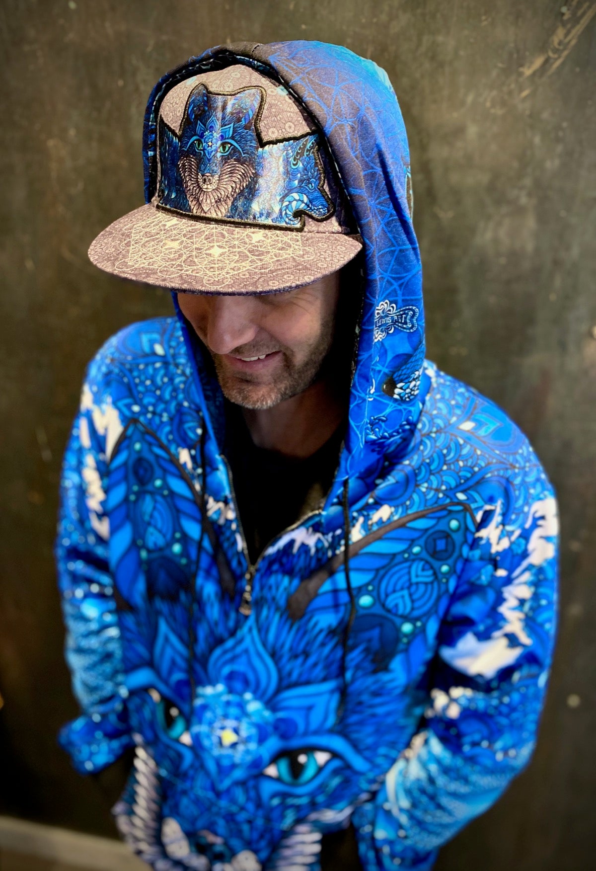 Trippy Ice Fox Hoodie | Spiritual Artwork – Phil Lewis Art