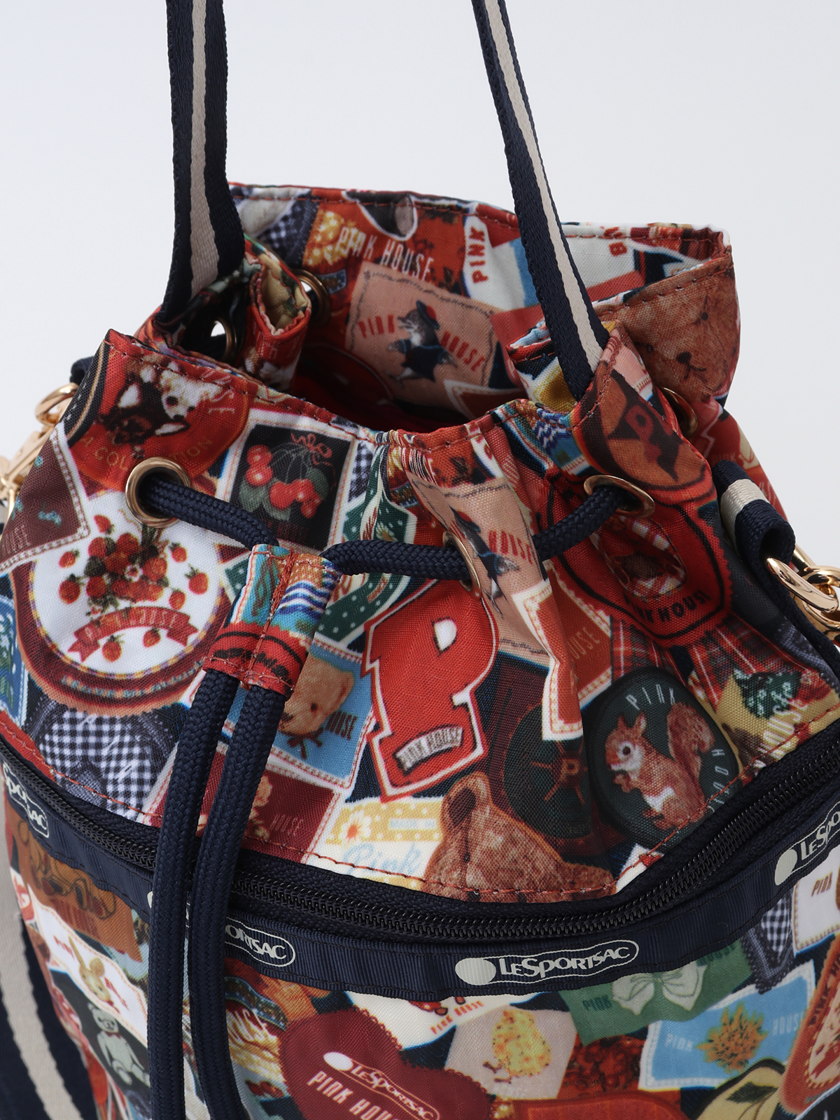 LeSportsac × PINK HOUSE 】DRAWSTRING BUCKET BAG PH Wappen Party