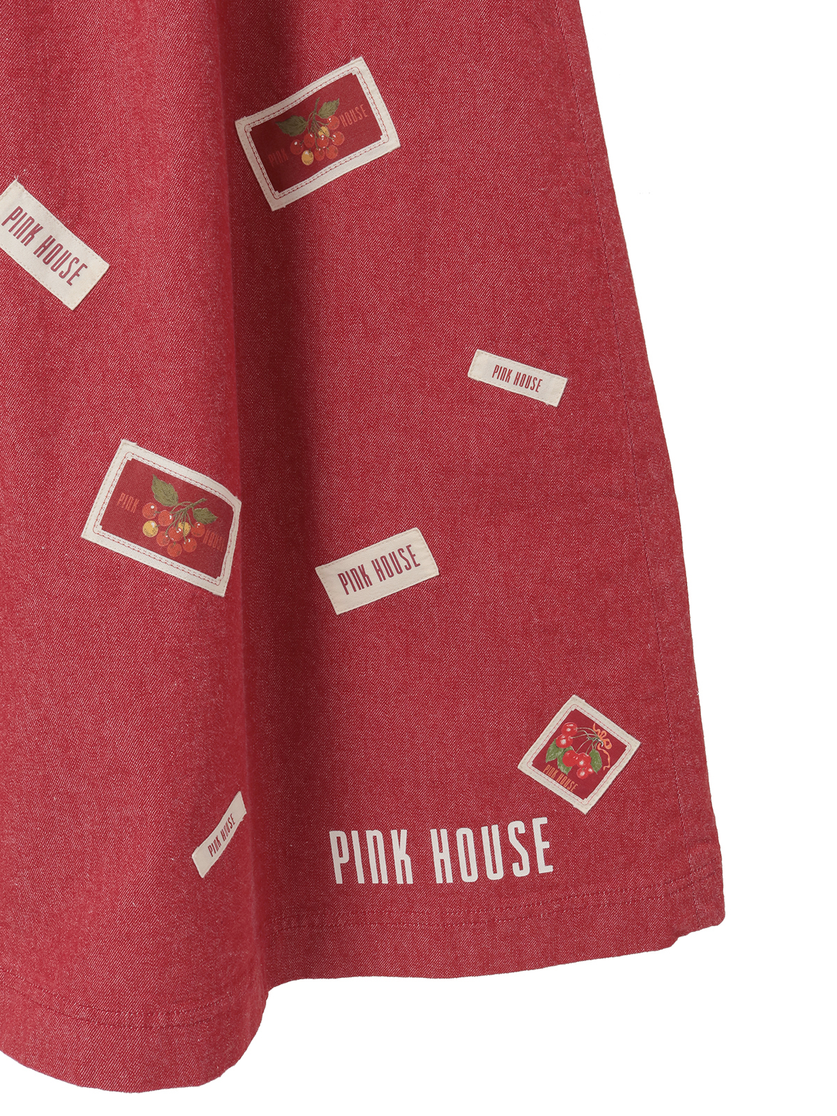 ネームワッペン使いデニムサロペットワンピース｜ピンクハウス