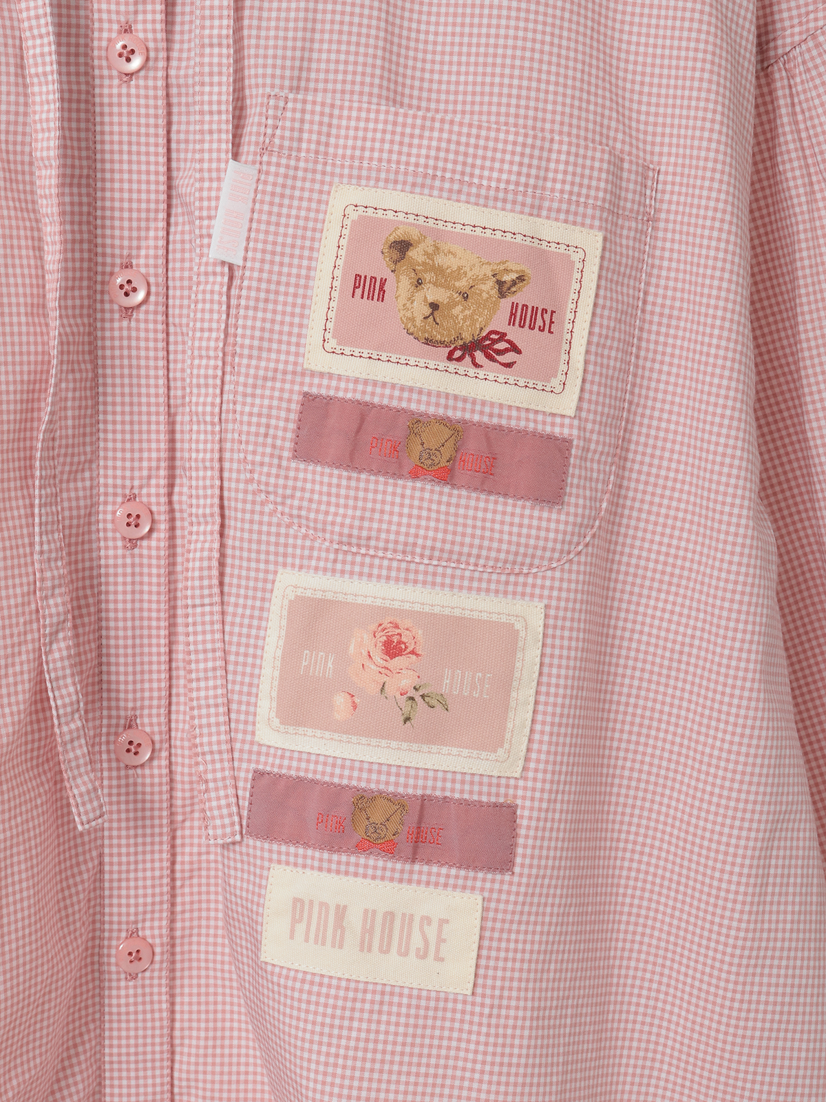 ネームワッペン使いギンガムフードブラウス｜ピンクハウスオフィシャル