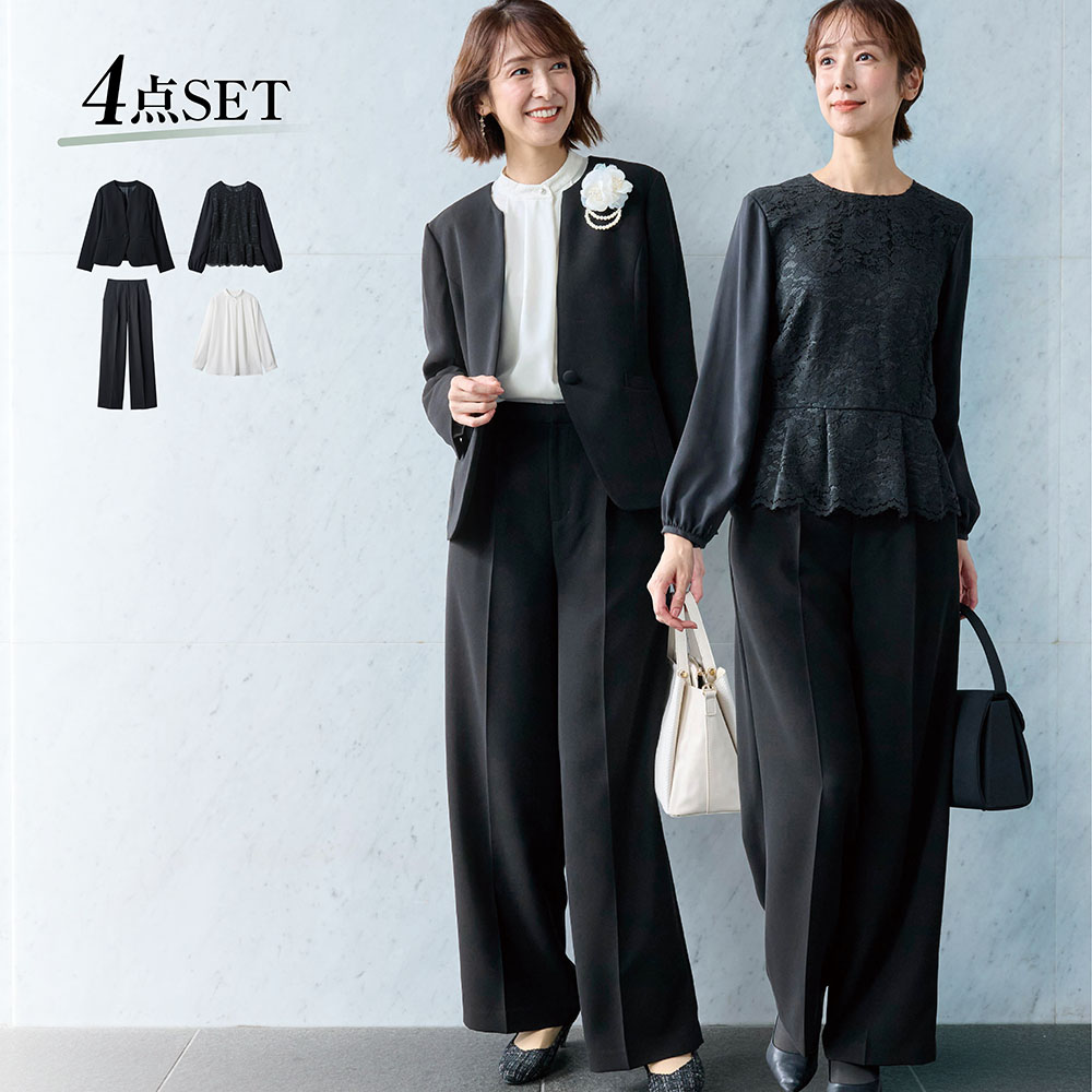 4点セットパンツスーツ【入卒・冠婚葬祭】(スタイルノート/StyleNote