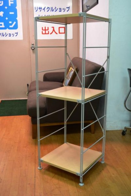 無印良品 スチールユニットシェルフ パーツ グレー120㎝帆立x2 42㎝棚