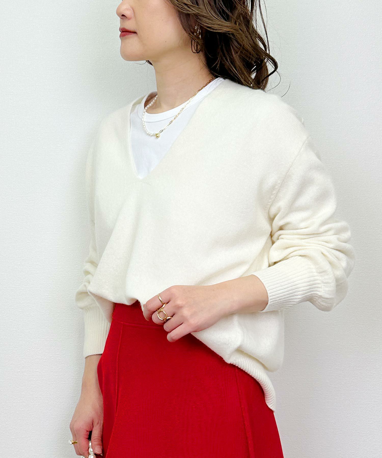 ソフトウール100％ディープVネックニット | PICCIN (ピッチン) 公式通販