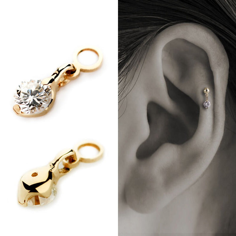 ダイヤモンド ピアスチャーム K18 プラチナ│軟骨ピアス・ボディピアス