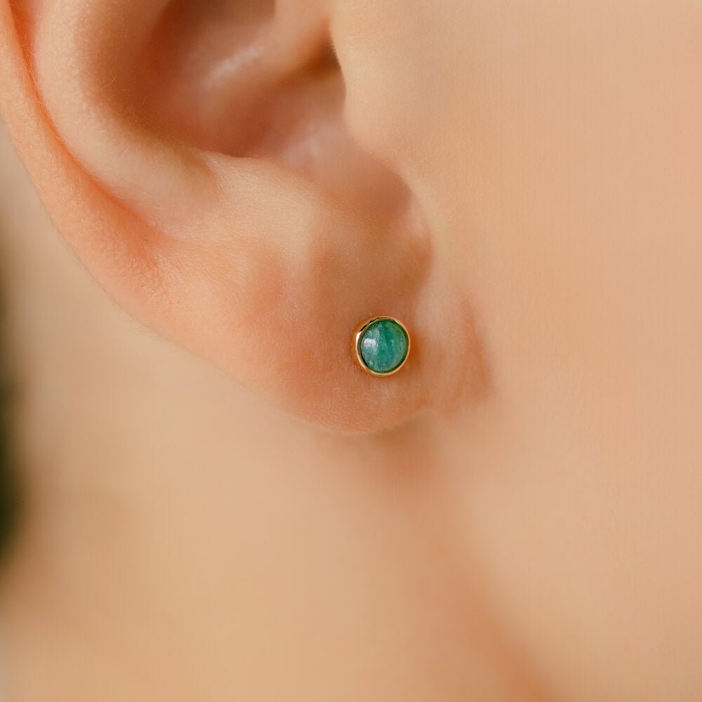 K18/Pt パライバトルマリン カボション ボディピアス│金属アレルギー