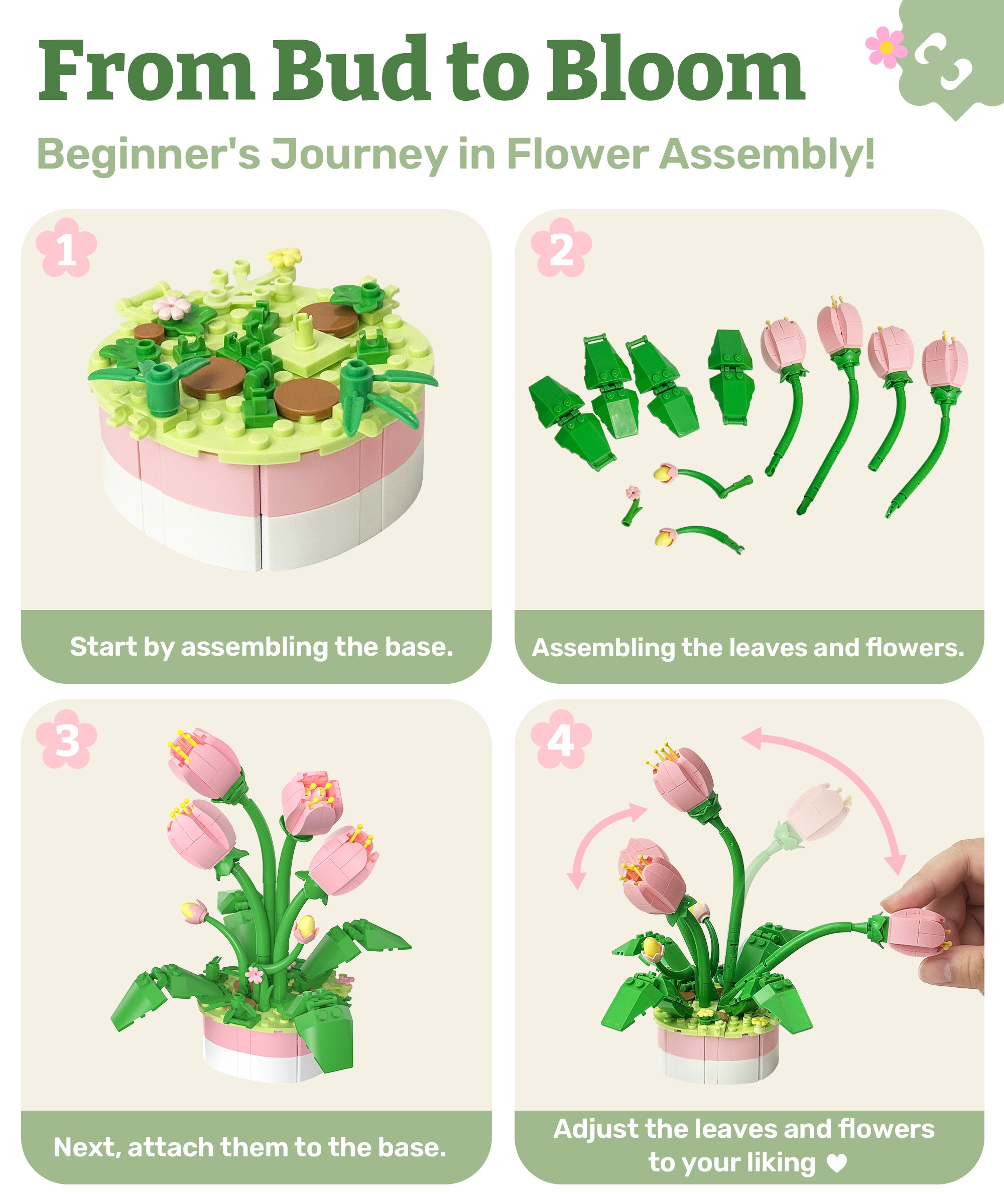 PieceRelax - KZ1028 - Mini Bricks Potted Flower - Sunflower