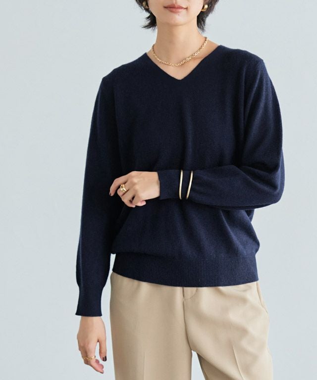 RASW]カシミヤ100％Vネックニット ◇送料無料【Akaneさん着用アイテム