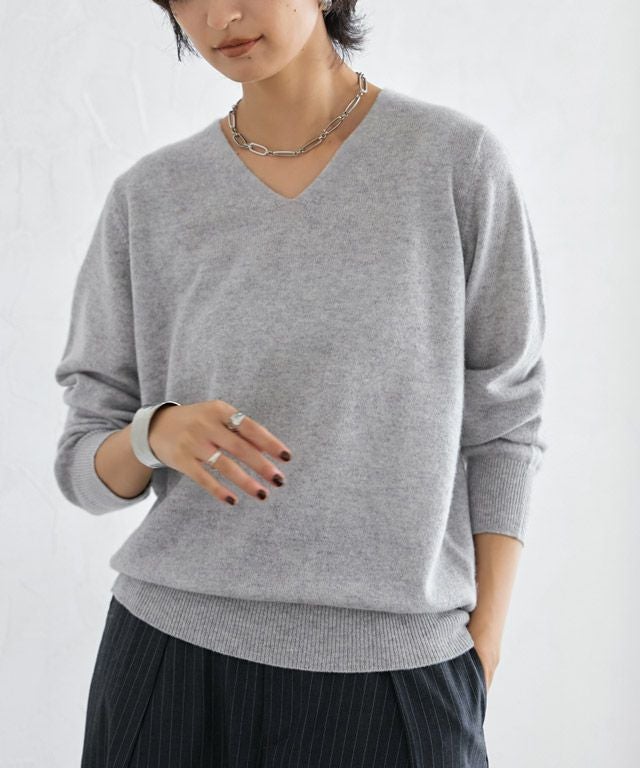 RASW]カシミヤ100％Vネックニット ◇送料無料【Akaneさん着用アイテム