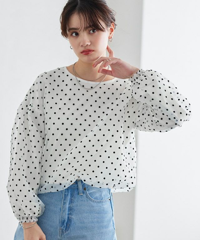 フロッキードットブラウス 【Pierrot】 | 【公式】Pierrot（ピエロ