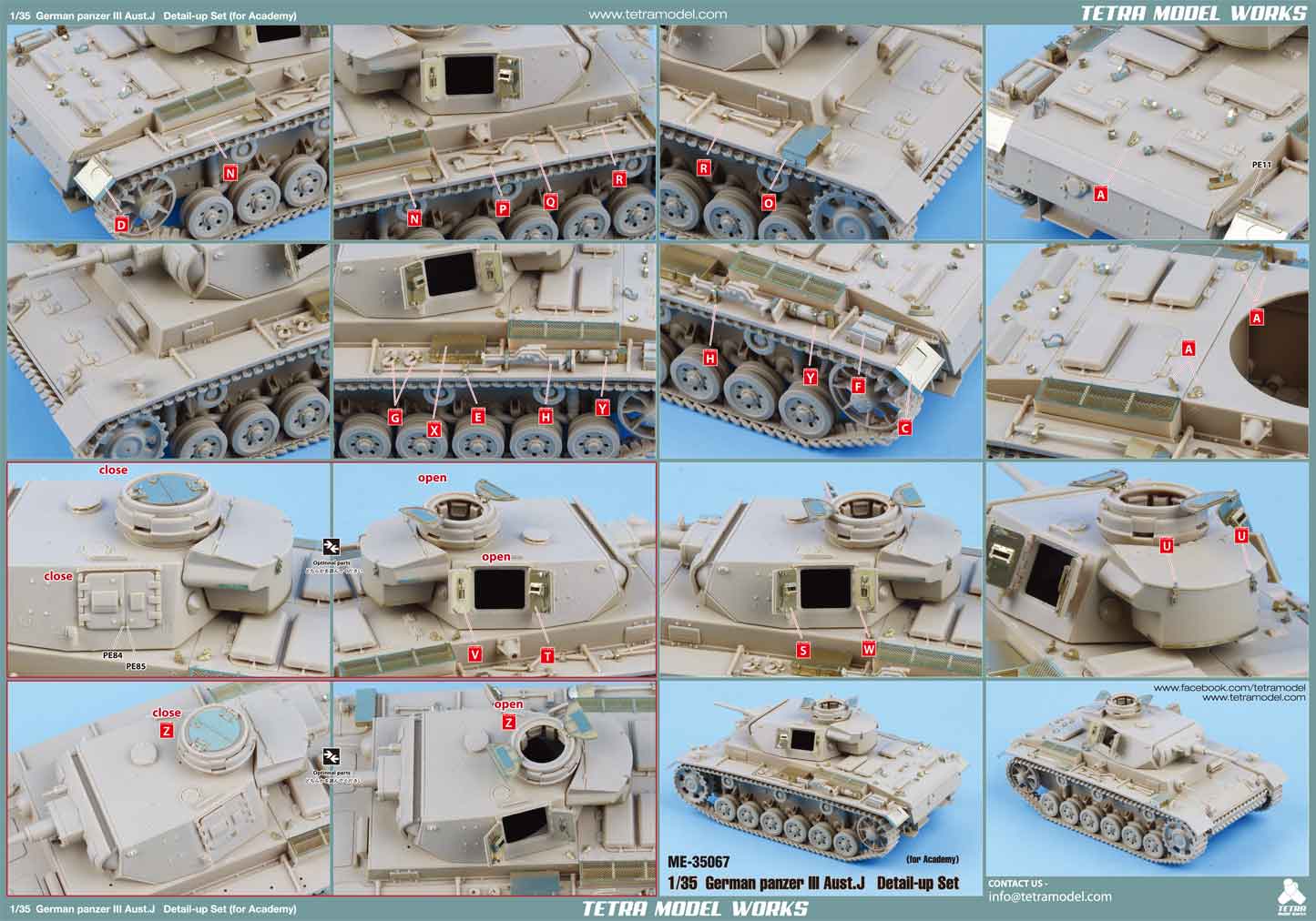 ME3567 1/35 ドイツ陸軍 III号戦車J型(AC社)用 エッチングパーツ