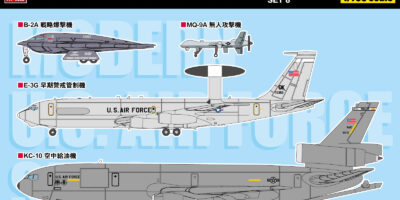S86 1/700 アメリカ空軍機セット8 – ピットロード