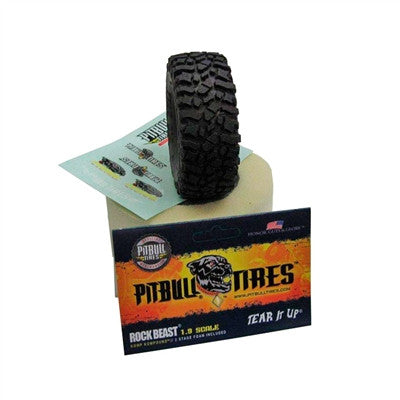 PIT BULL ROCK BEAST 1.9 SCALE RC TIRES W/2 STAGE FOAM 2pcs - Pit