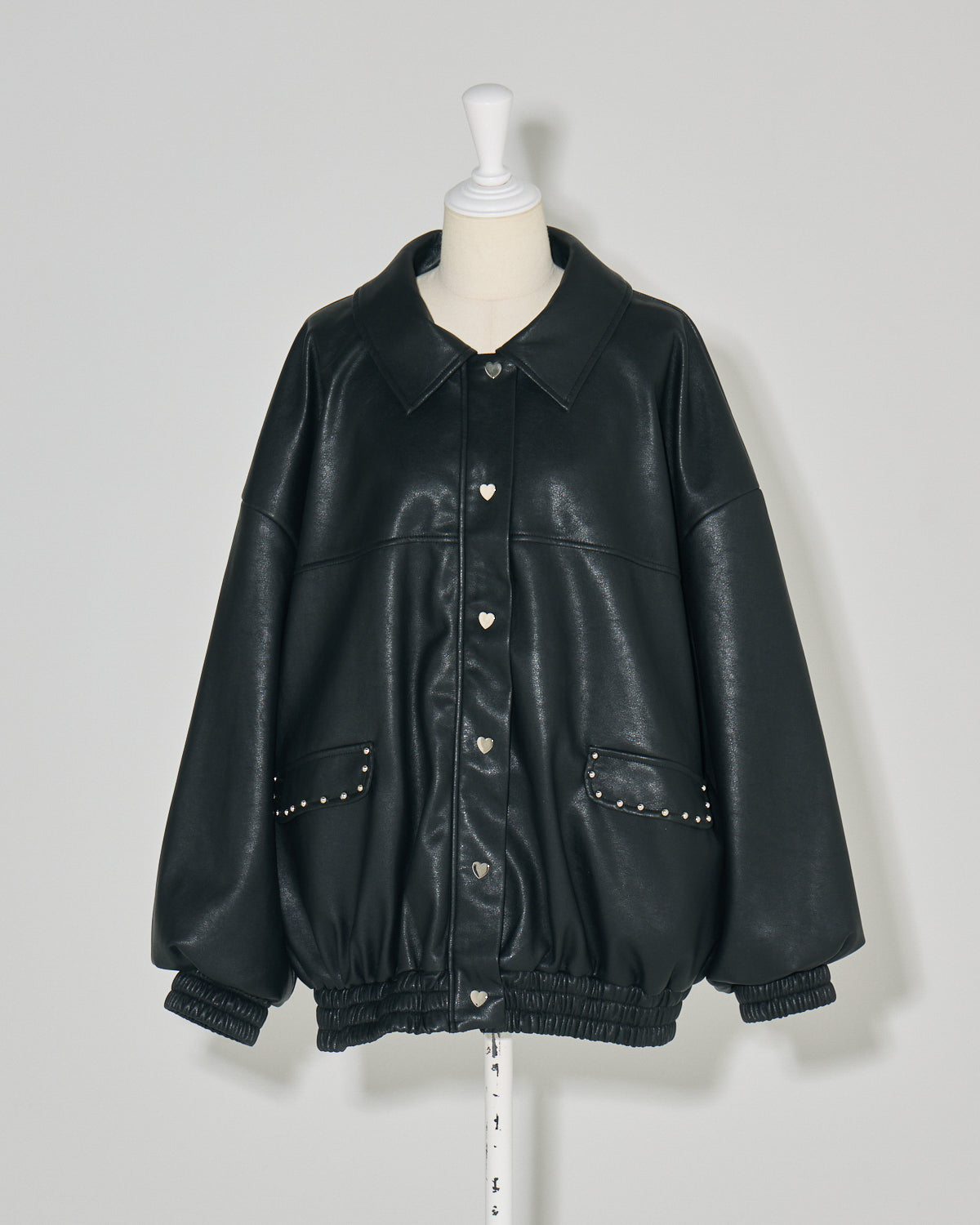 ハートレースアップレザージャケット – pium