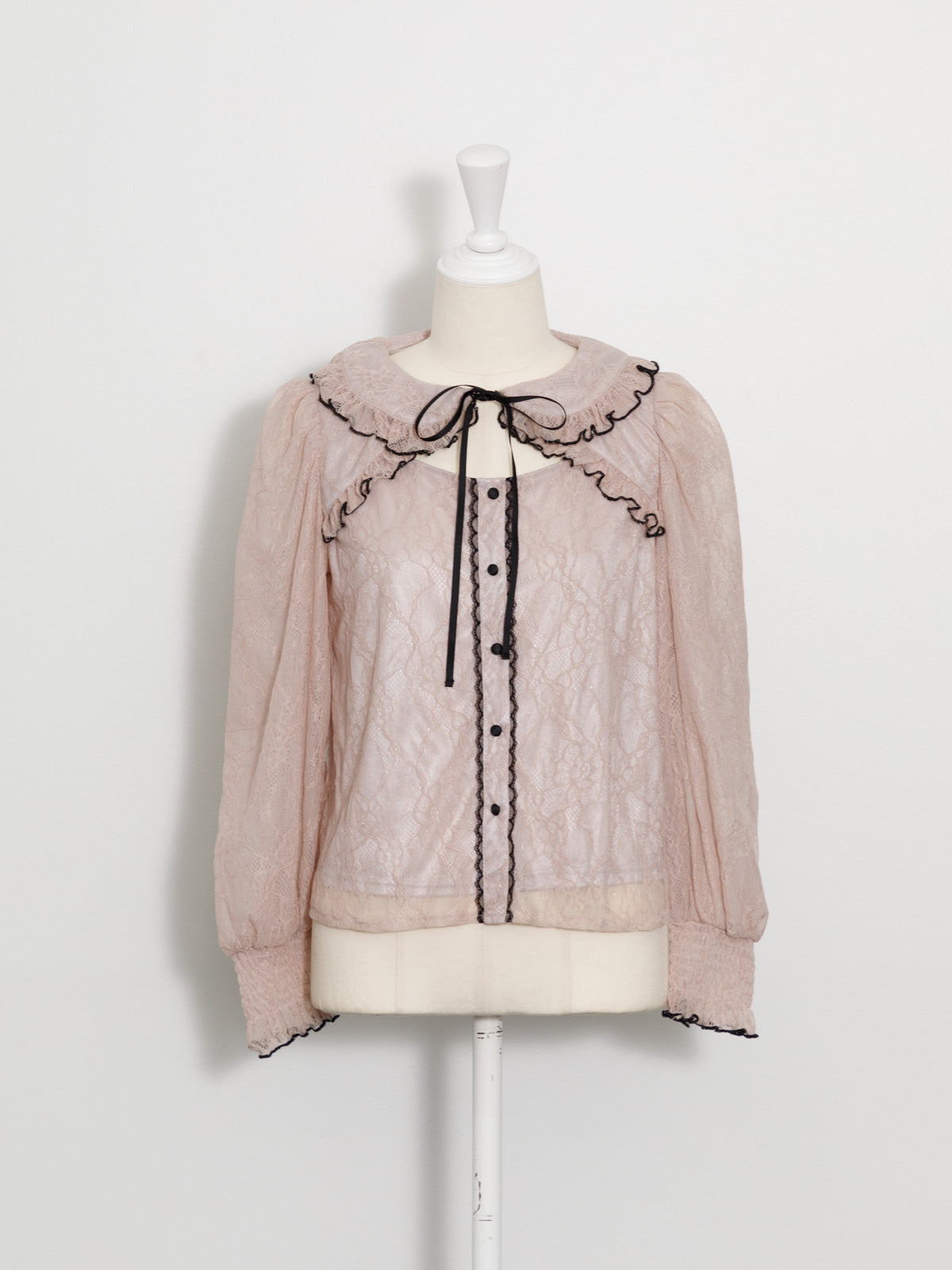 フリルカラーレースケープブラウス – pium