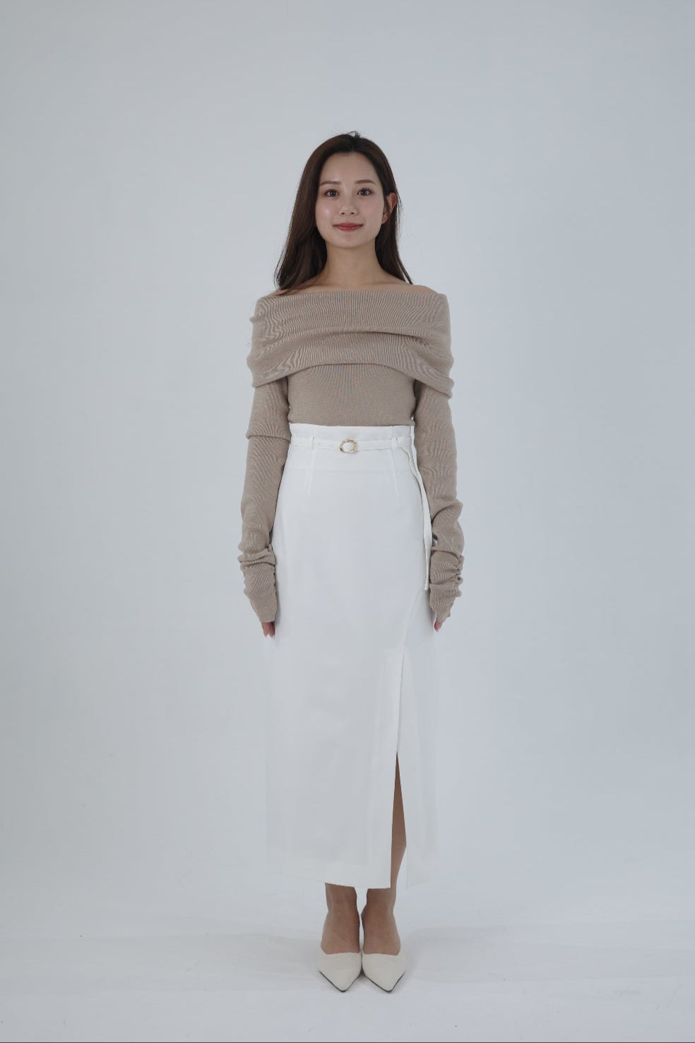 ボリュームオフショルダーラメニット – poláura OFFICIAL ONLINE STORE