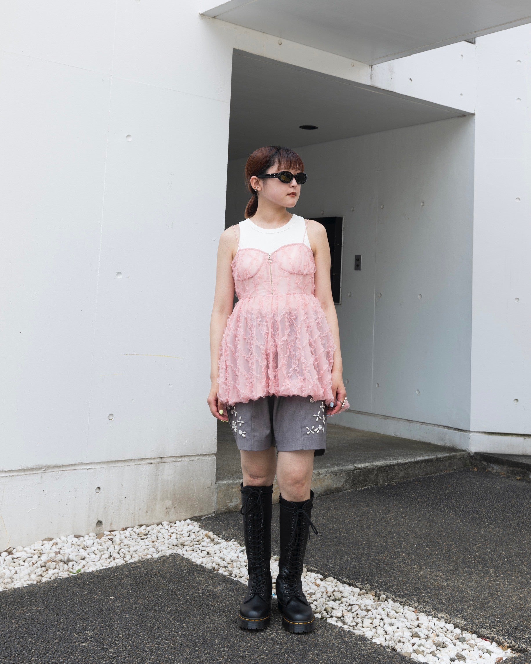 POPPY WAVE TULLE CAMI TUNIC キャミチュニック ピンク Wave tulle