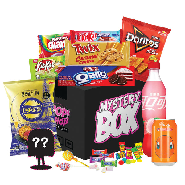$50 Medium Exotic Snack and Soda Mystery Box – POP SHOP & GALLERY