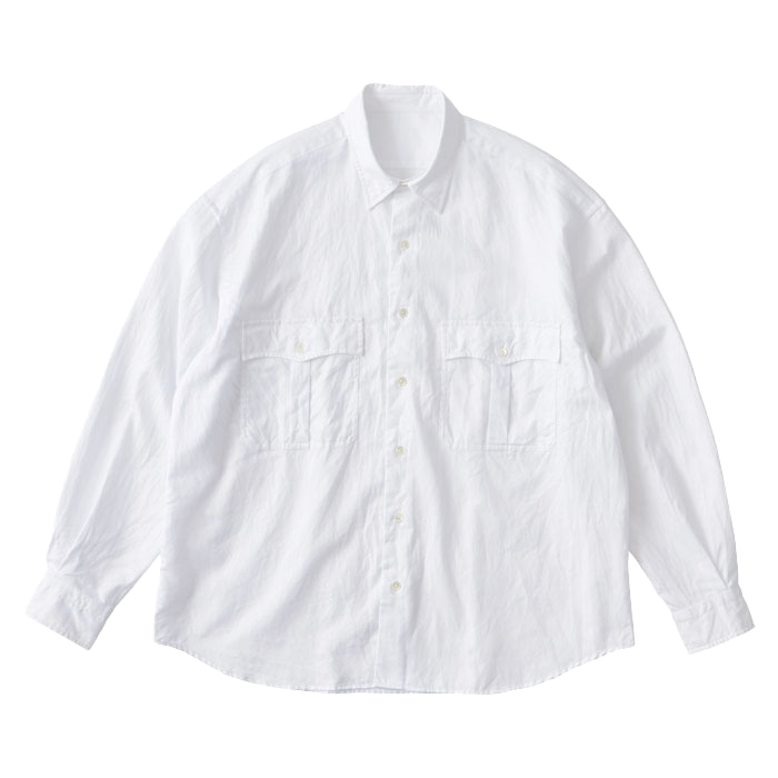 ROLL UP COTTON LINEN SHIRT (ALUMO)（ロール アップ コットン リネン
