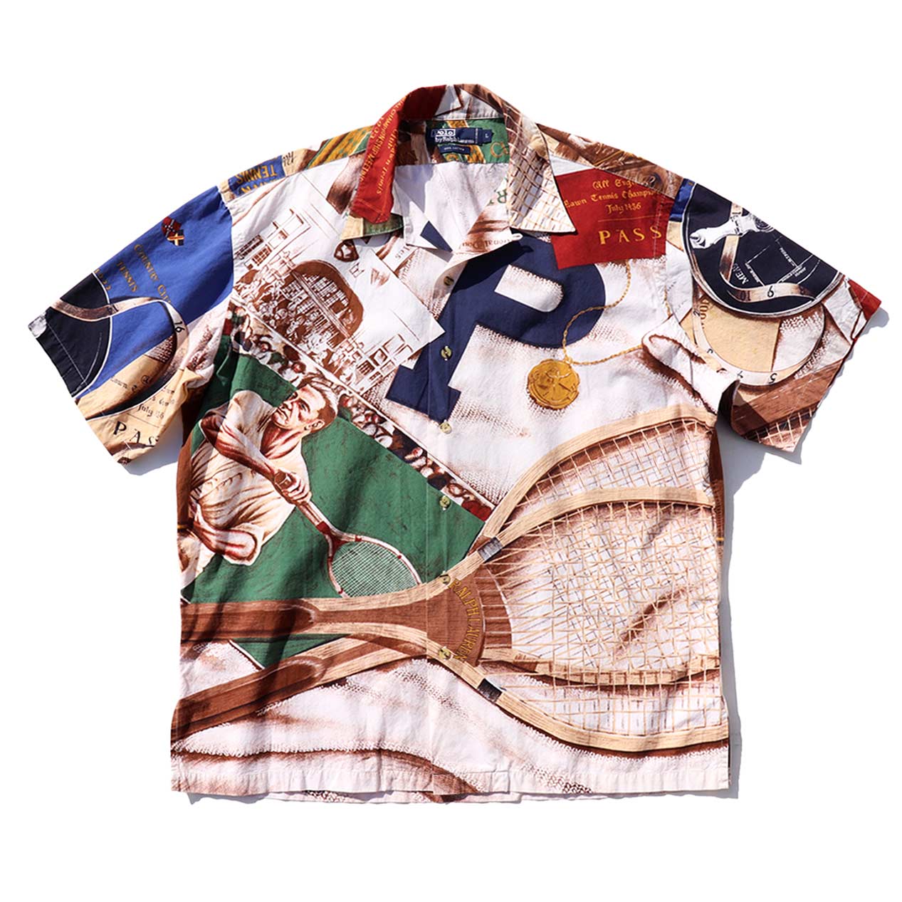POST JUNK / 90's POLO RALPH LAUREN “P TENNIS” Open Collar S/S