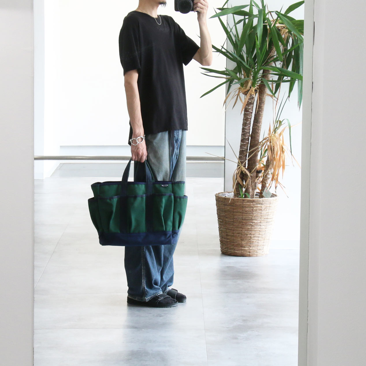 POST JUNK / 90's LANDS' END Garden Tote Bag Made In U.S.A.