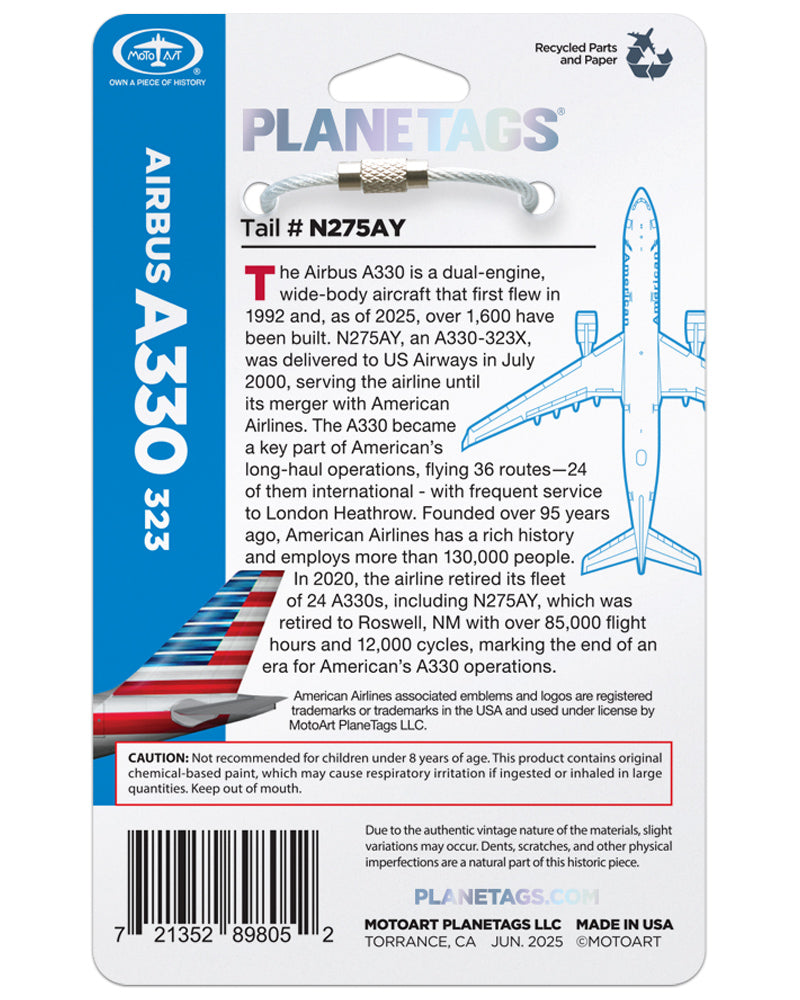 Custom American Airlines® A330 – MotoArt PlaneTags