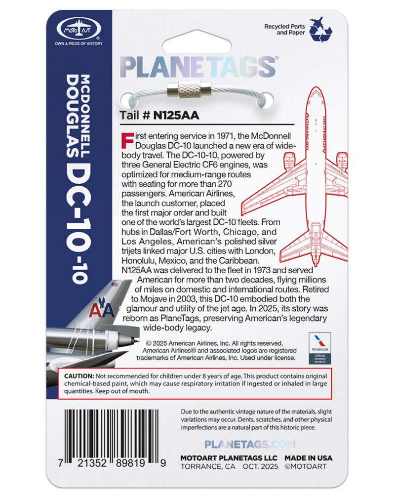 American Airlines® DC-10 PlaneTags | Aircraft Skin from N125AA