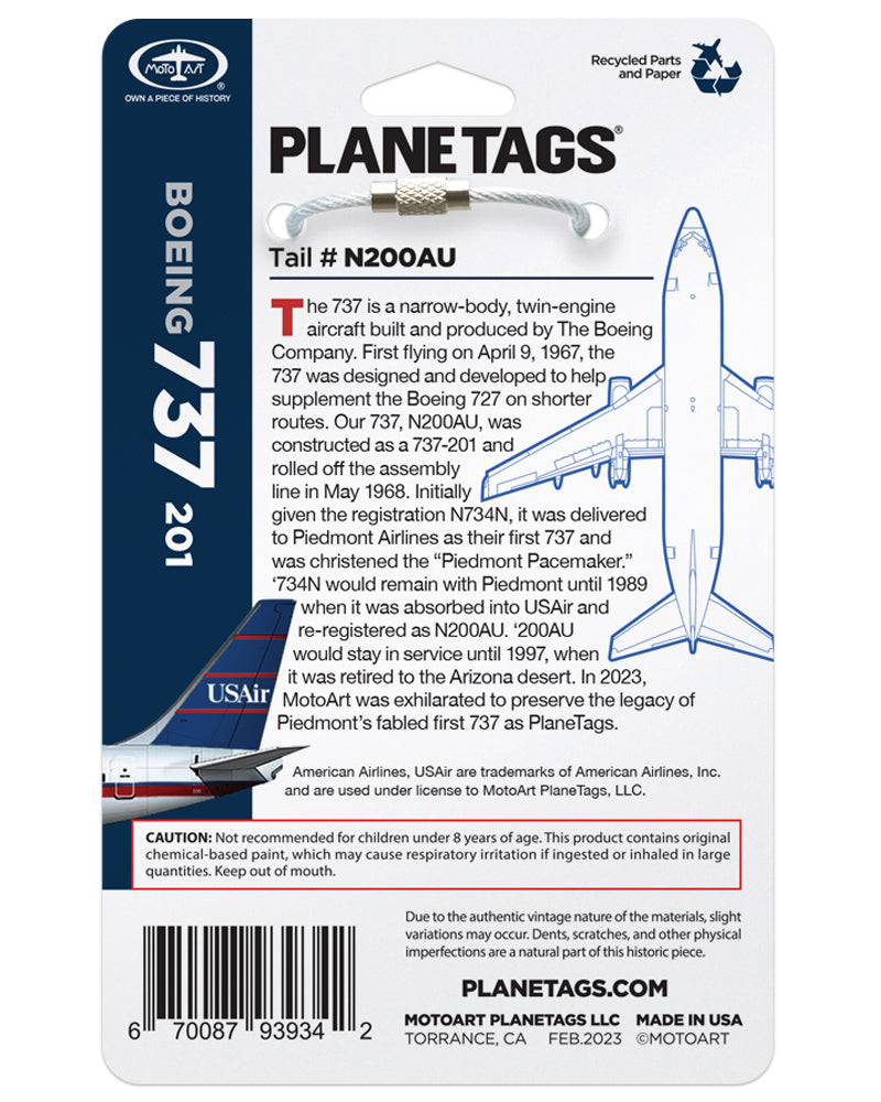USAir® 737-N200AU – MotoArt PlaneTags