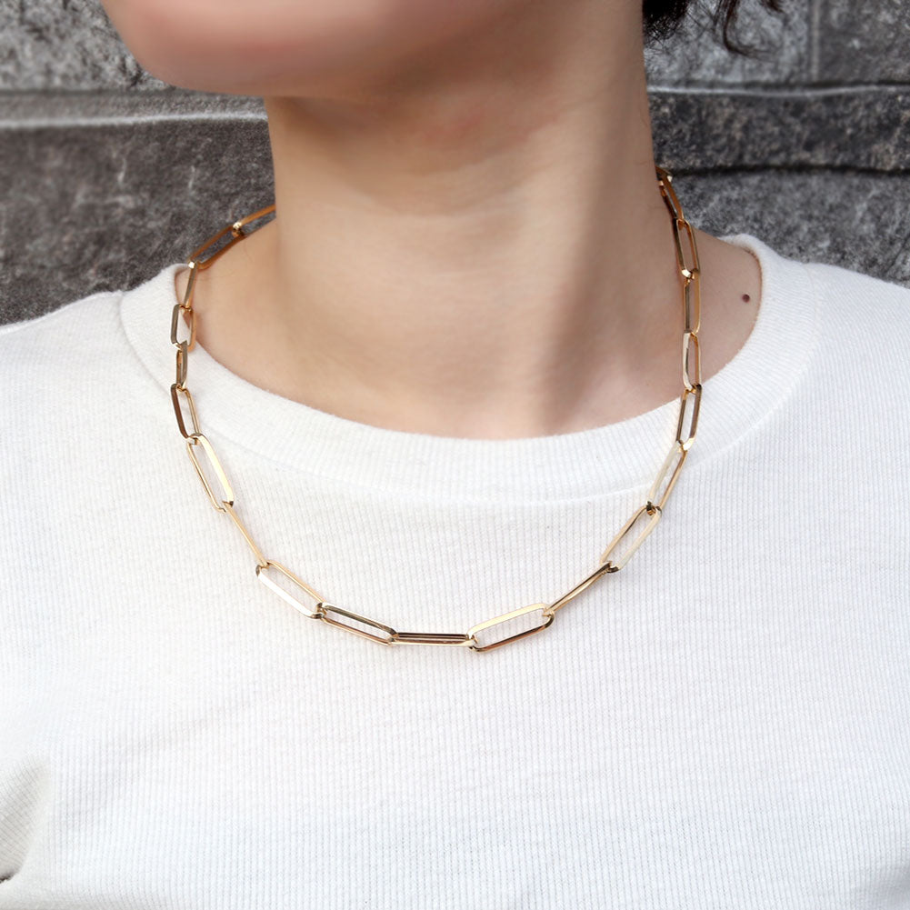 ラディアント チェーンネックレス 18金 ゴールド 中空 メンズ