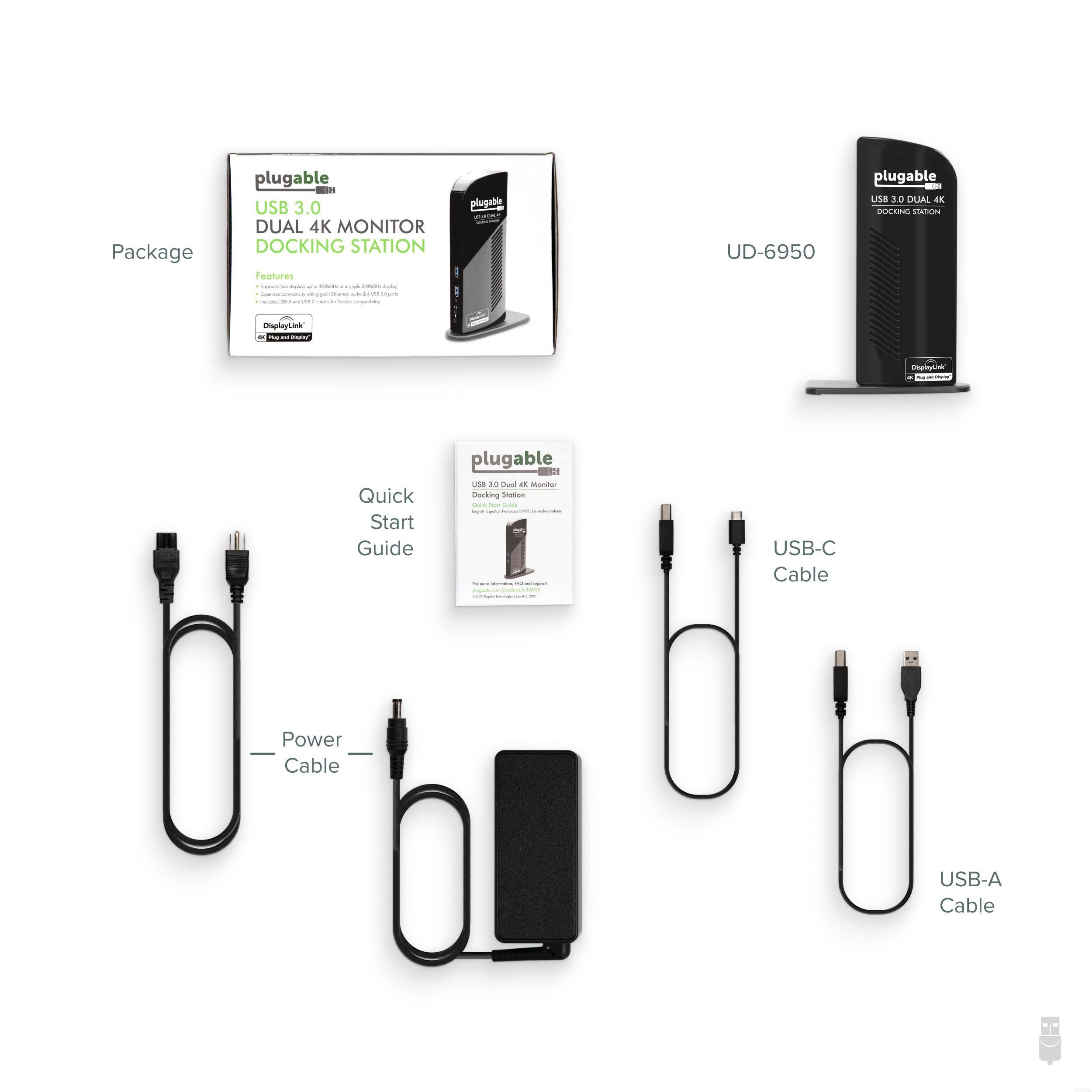 Plugable UD-6950 USB 3.0 Dual DisplayPort 4K Docking Station