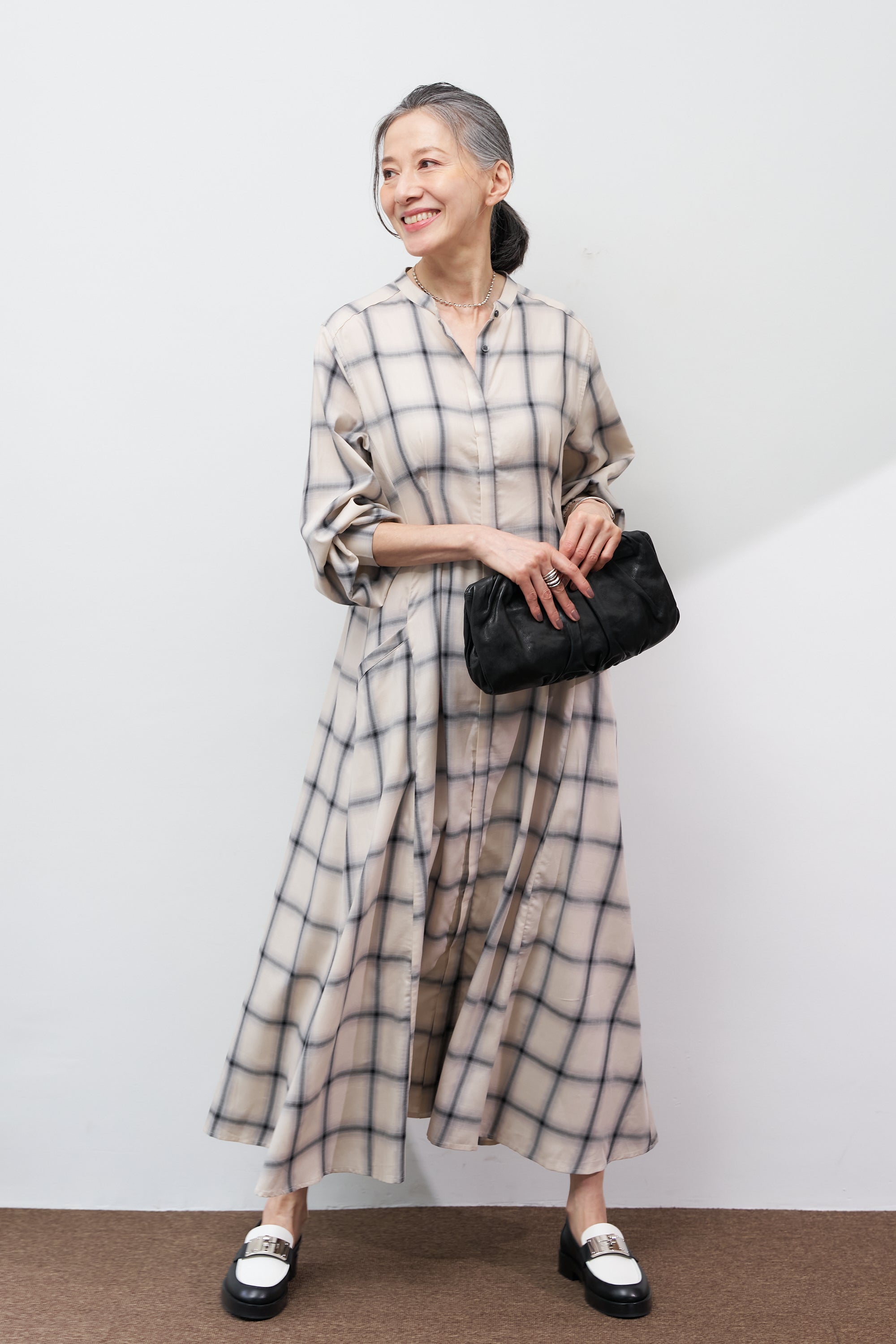 チェックフレアシャツワンピース – plusotoha