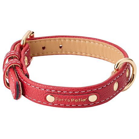 犬用首輪 Porta ポルタ クラシックソフトレザーカラー 36mm レッド