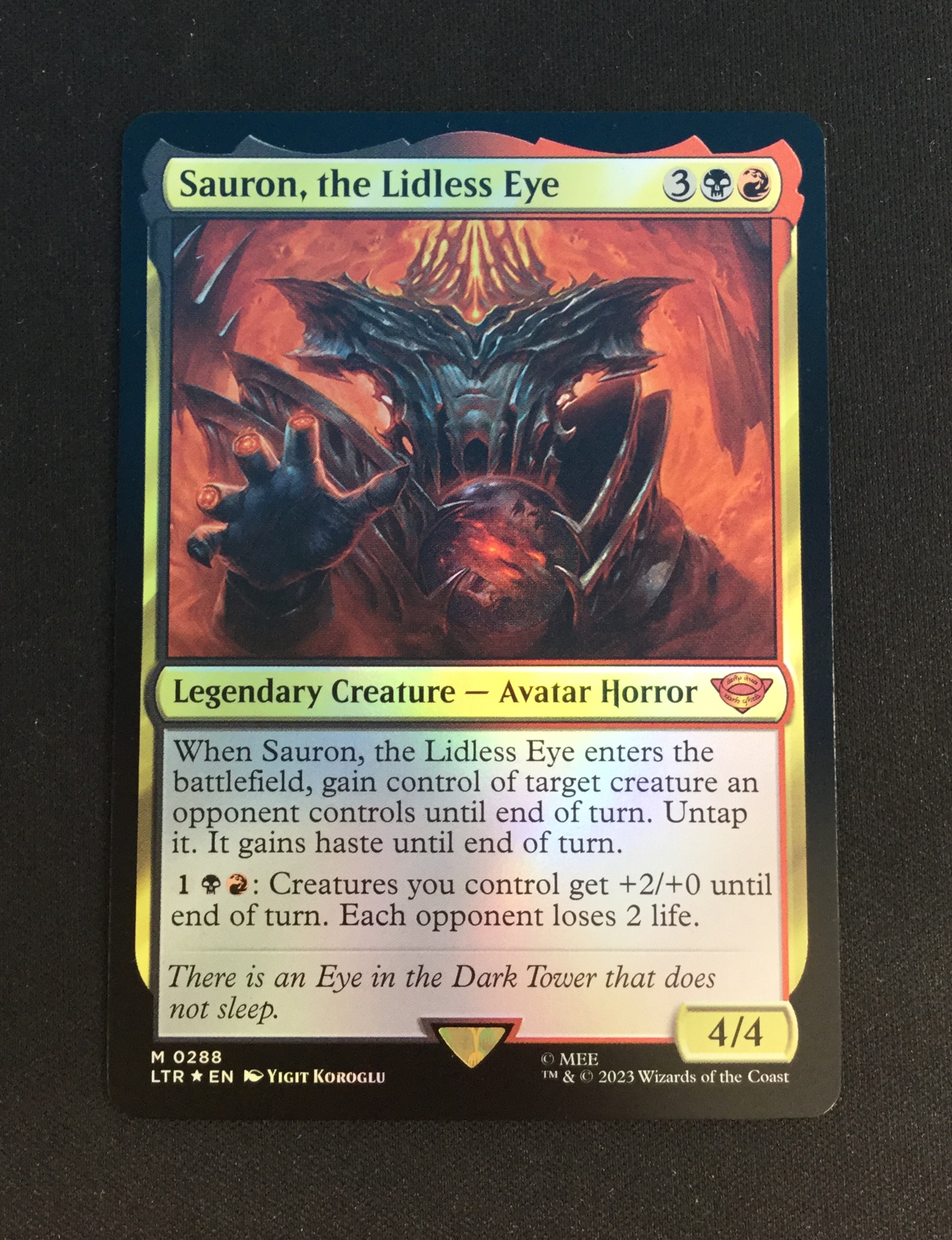 Sauron, the Lidless Eye (FOIL) - MTG Proxy Universes Beyond: The