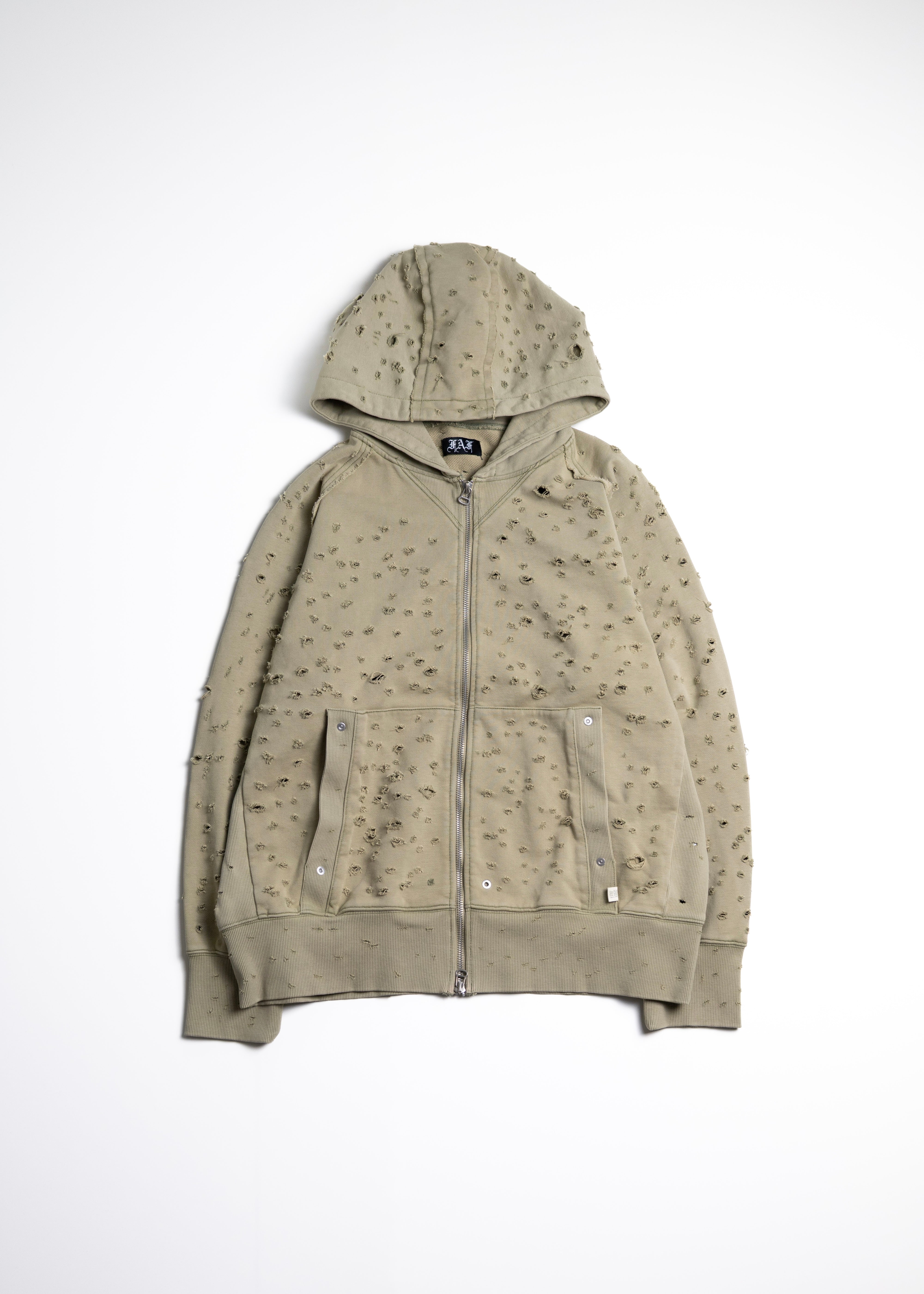 FAF（Fake As Flowers）Dameged Zip up Hoodie - 通販 – process