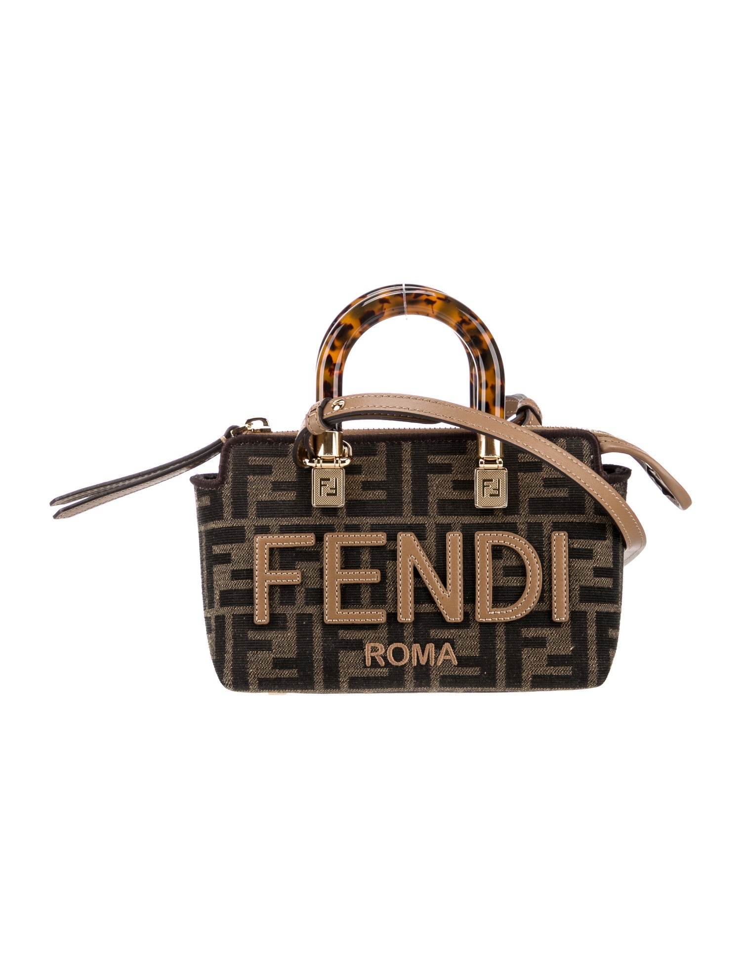 Fendi By The Way Mini Top Handle Boston Bag - Brown Handle Bags