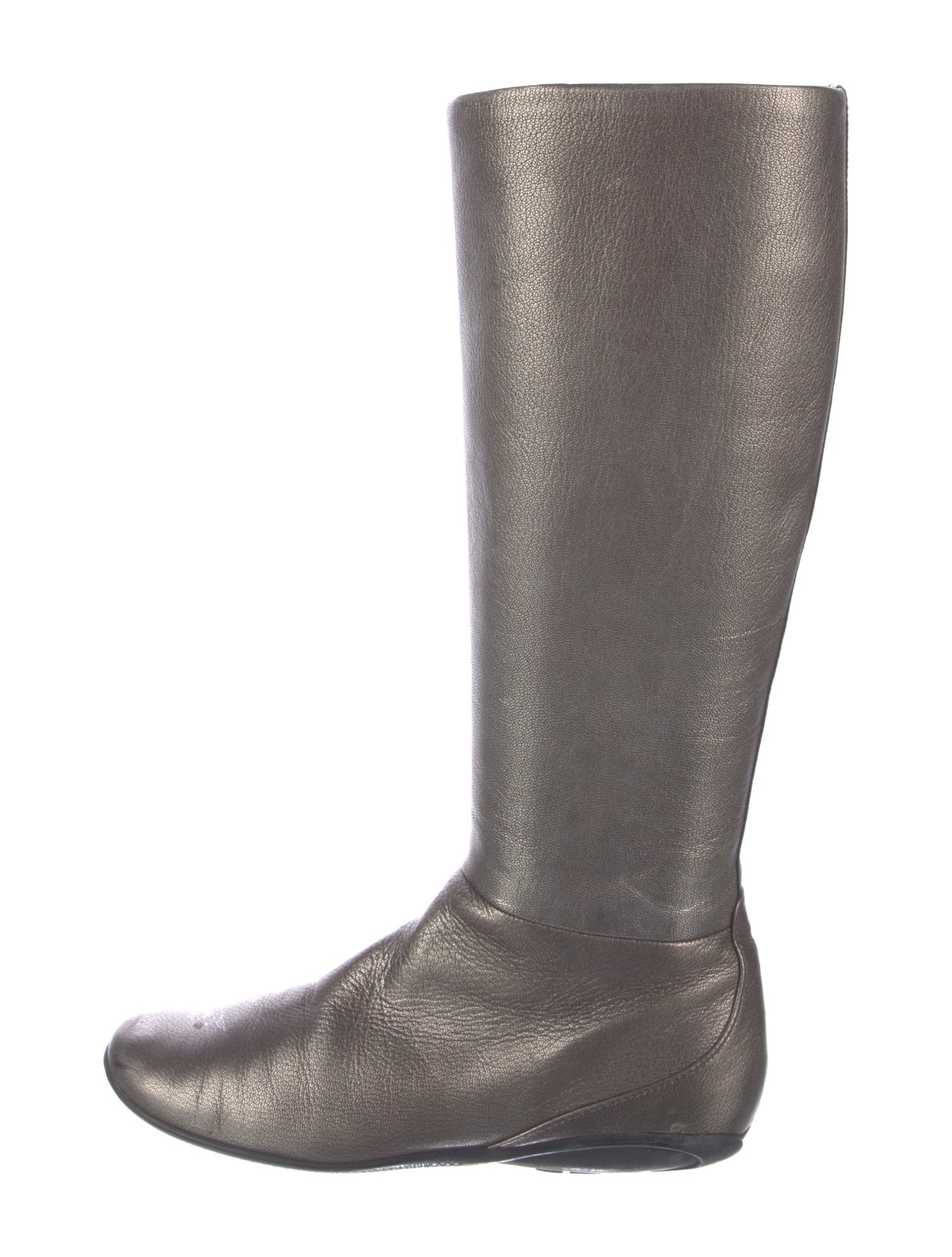 Prada Sport Leather Riding Boots - Grey Boots, Shoes - WPR145330
