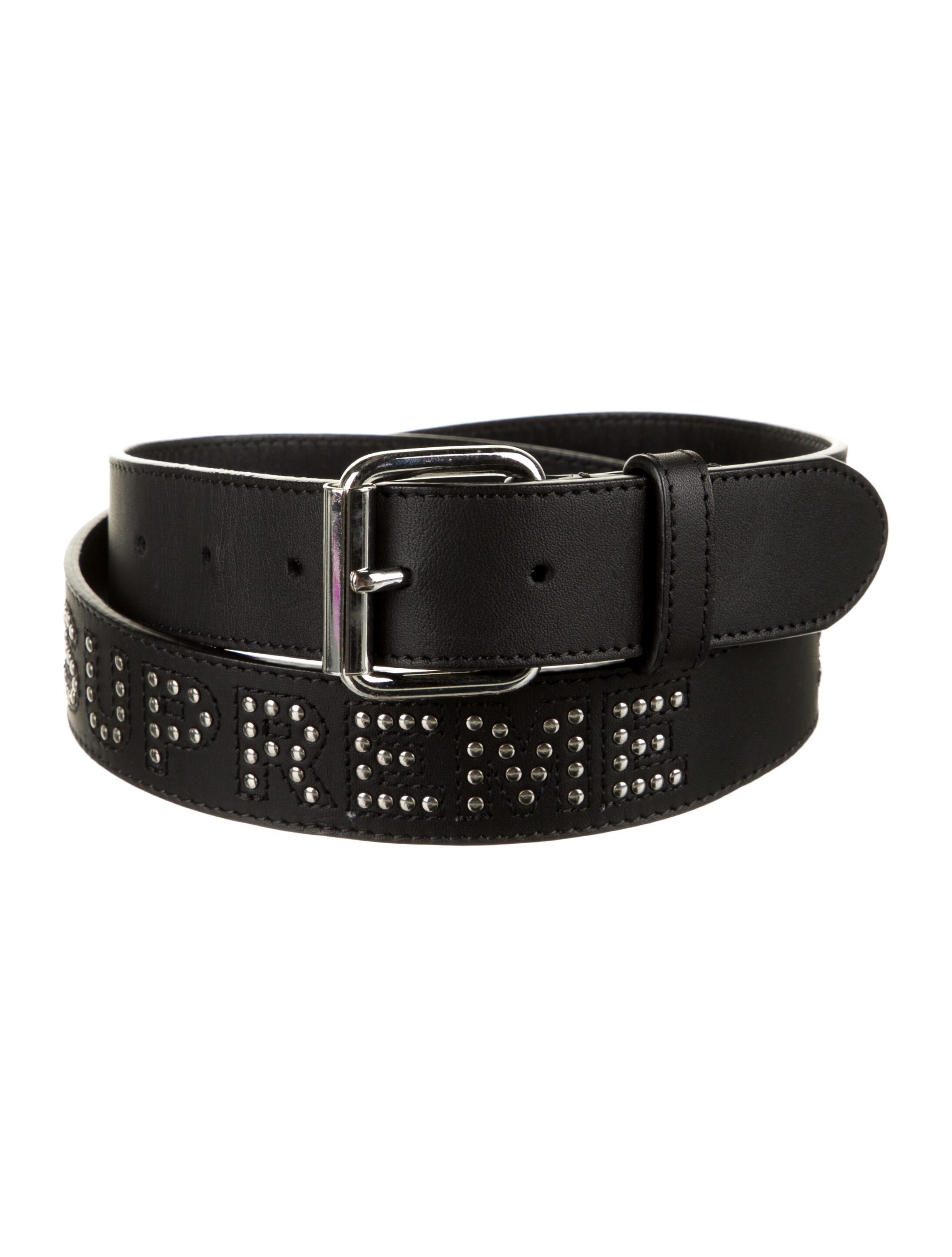 Supreme Studded Logo Belt Leather Belt - Black Belts, Accessories