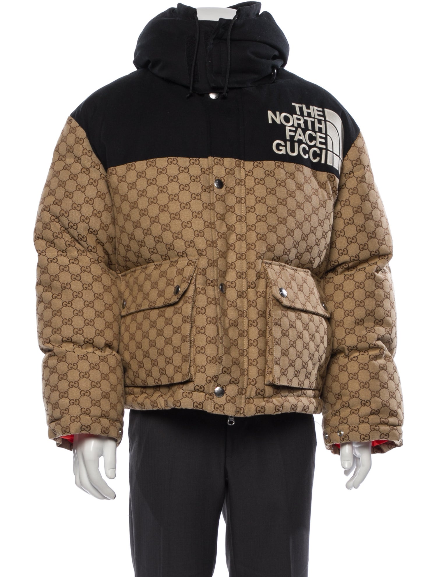 The North Face x Gucci 2021 Printed Puffer Coat - Neutrals