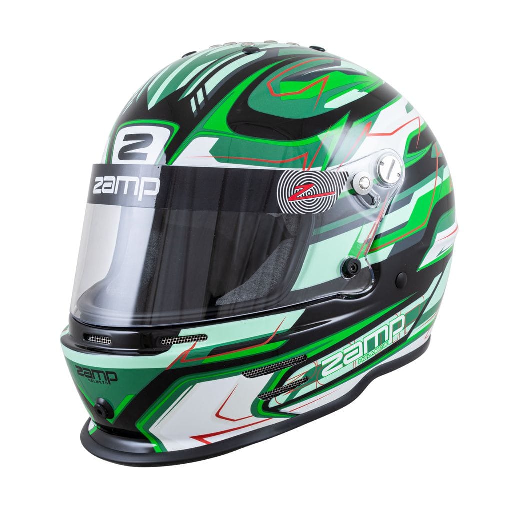 Zamp RZ-42Y Youth Helmet - Black/Green | Lightweight Youth Helmet