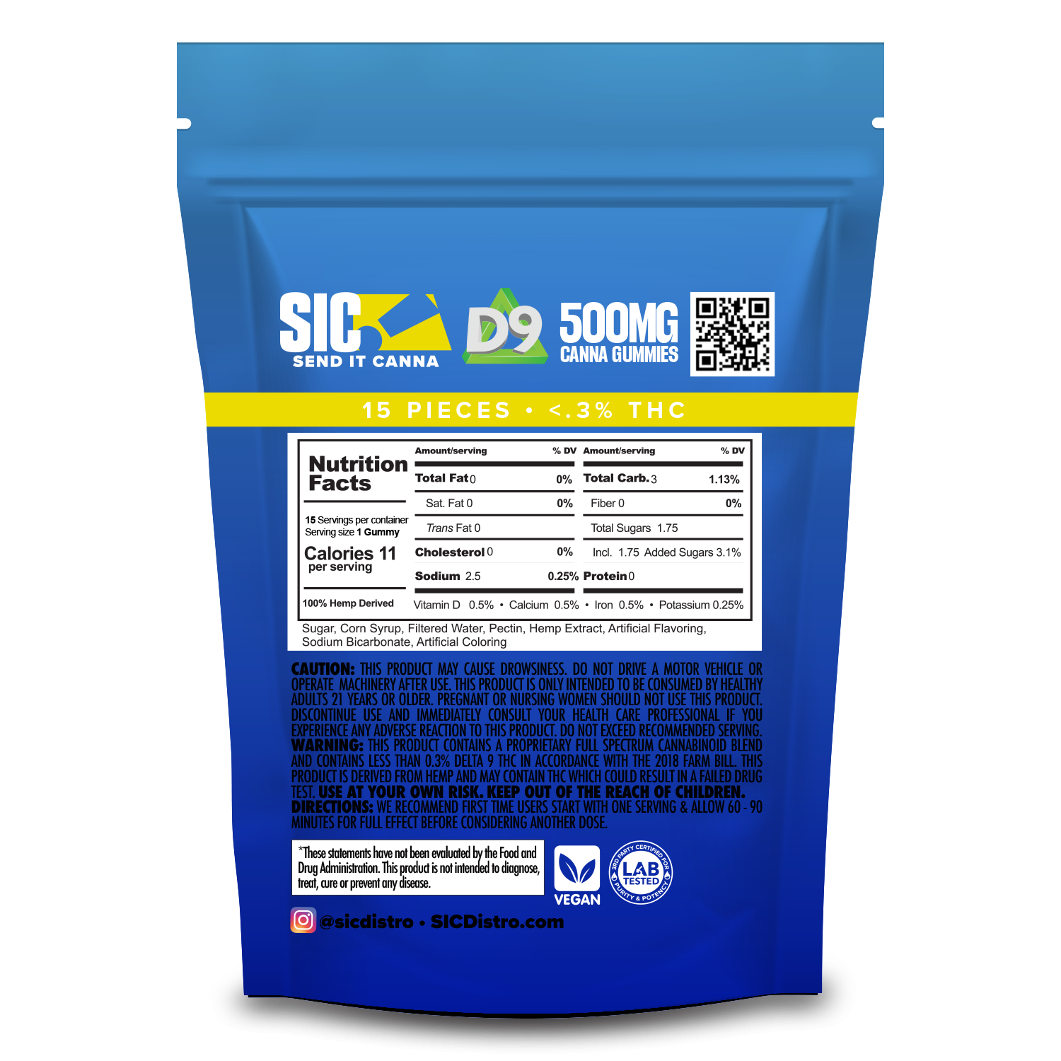 SIC Blue Razz D9 500mg – Project Slush