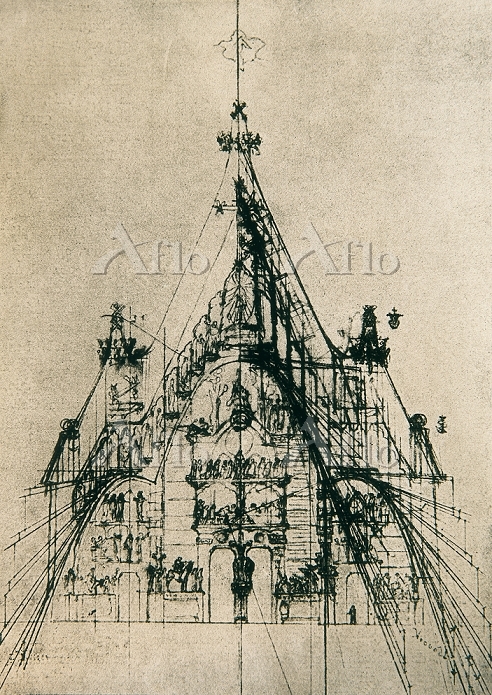 サクラダ・ファミリア図面 [23792318]のアート作品 - アフロ