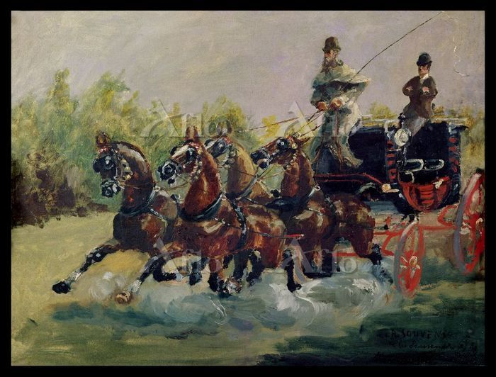 ロートレック 「四頭立て馬車を駆るアルフォンス・ド・トゥール