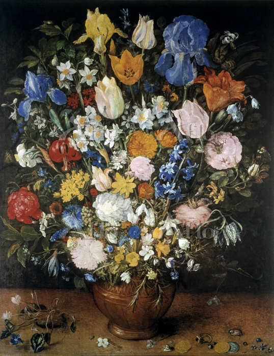 ヤン・ブリューゲル 1世「アイリスのある花束」 [57994472]のアート