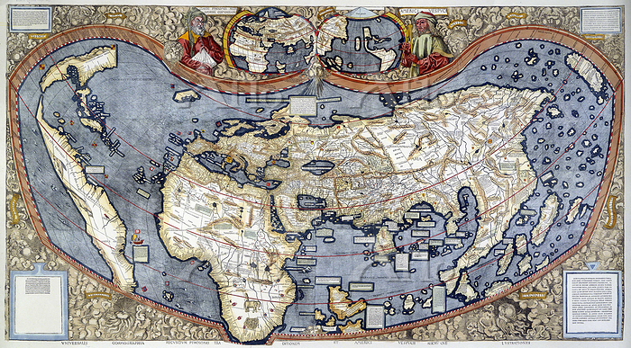 ヴァルトゼーミュラーの世界地図 1507年 [199123633]のアート作品 - アフロ