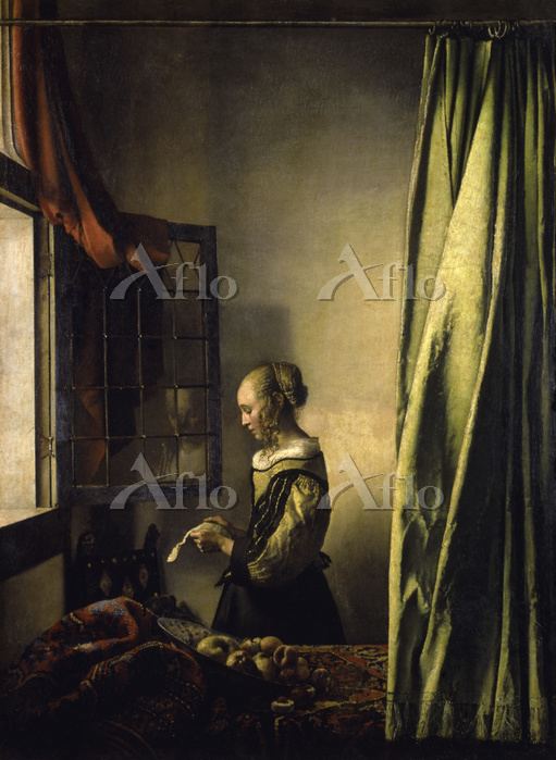 フェルメール 「窓辺で手紙を読む女（修復前）」 [66320818]のアート