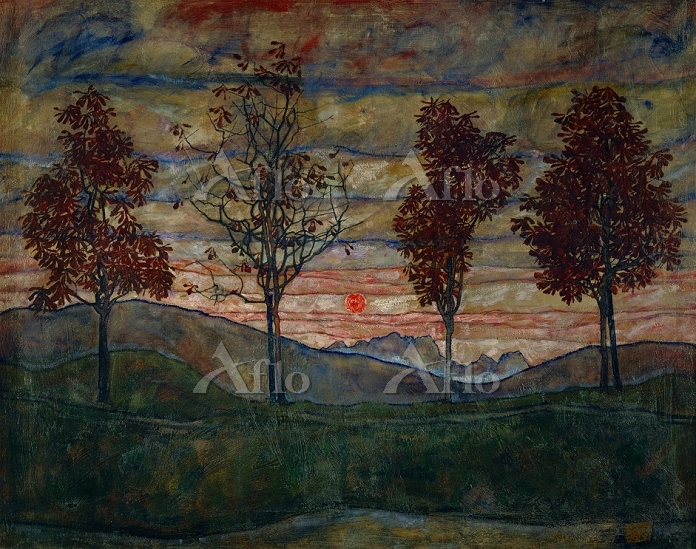 エゴン・シーレ 「4本の木」 [25526026]のアート作品 - アフロ