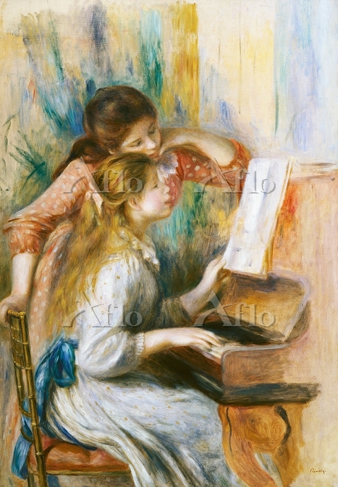ルノワール「ピアノを弾く少女たち」 [1181224]のアート作品 - アフロ