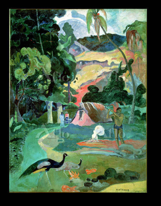 ポール・ゴーギャン 「マタモエ、孔雀のいる風景」 [73961]のアート