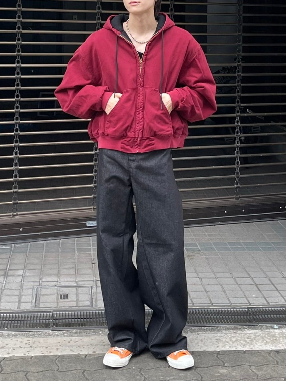 受注制【Chikashitsu +】cropped hooded work blouson (2color