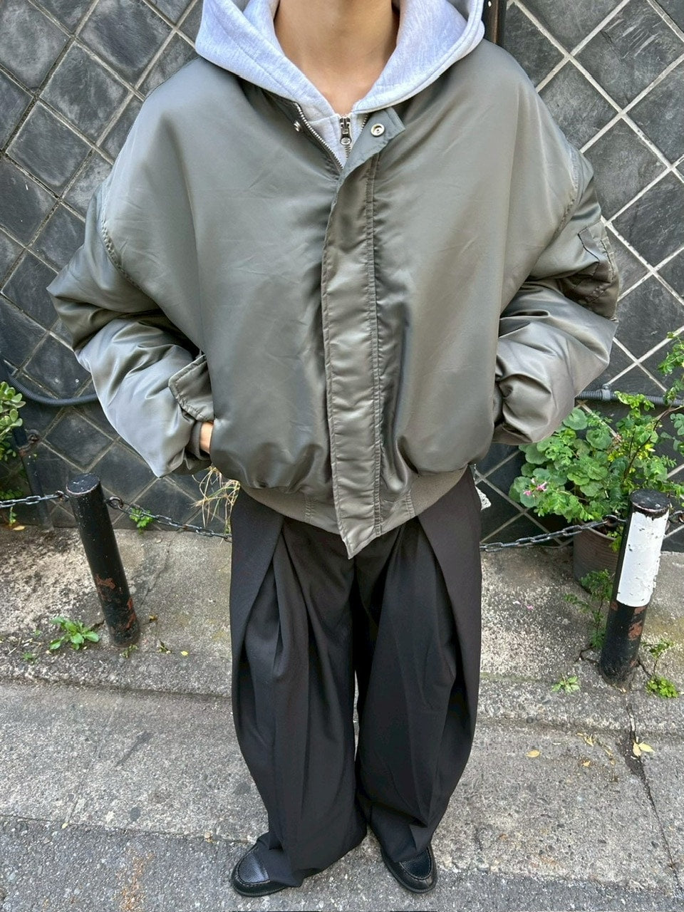 東京店WEB限定受注制【Chikashitsu +】cropped ma-1 jacket