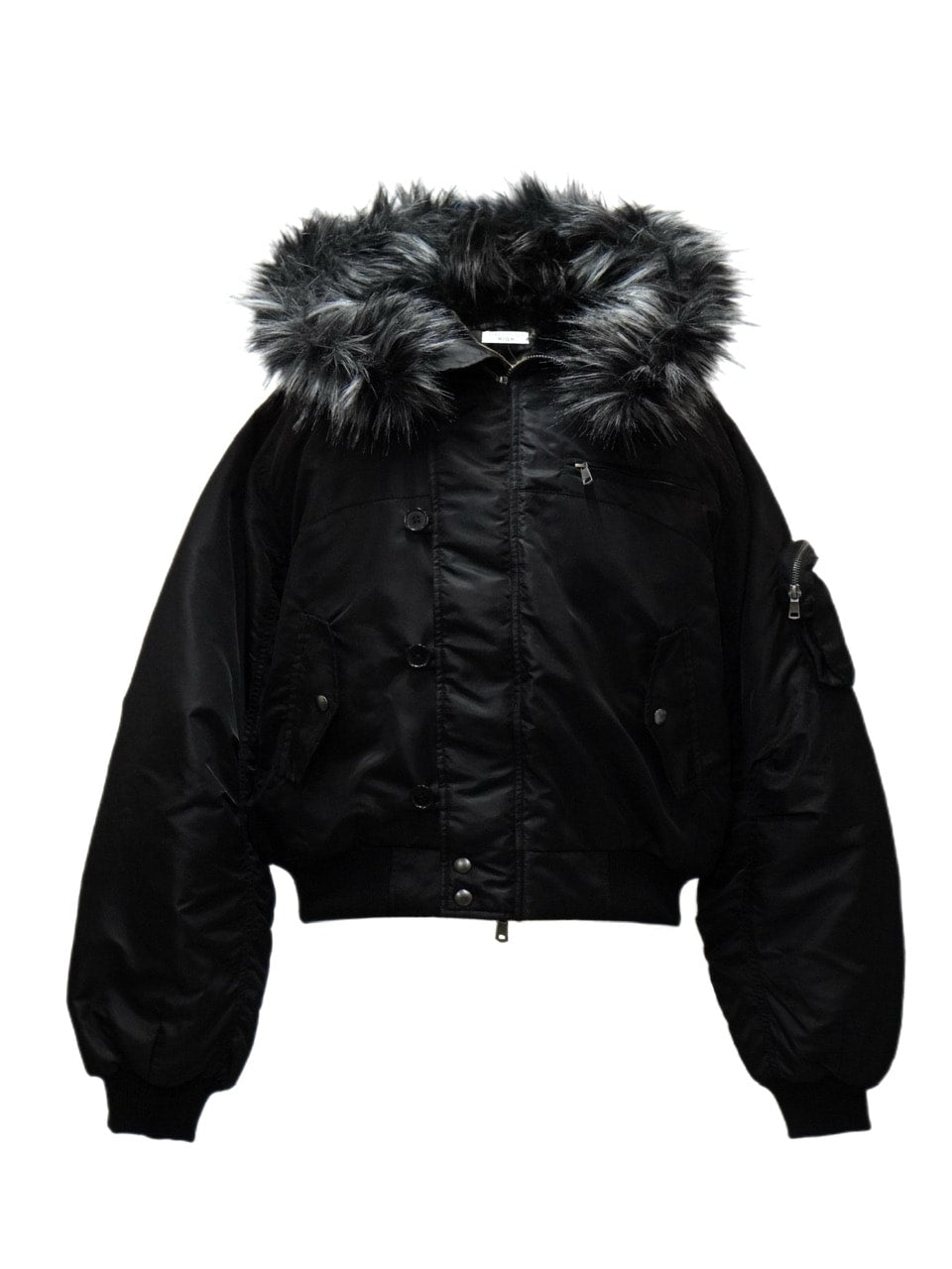 CHIKASHITSU PLUS HIGH】N-2B cropped hood blouson (nylon